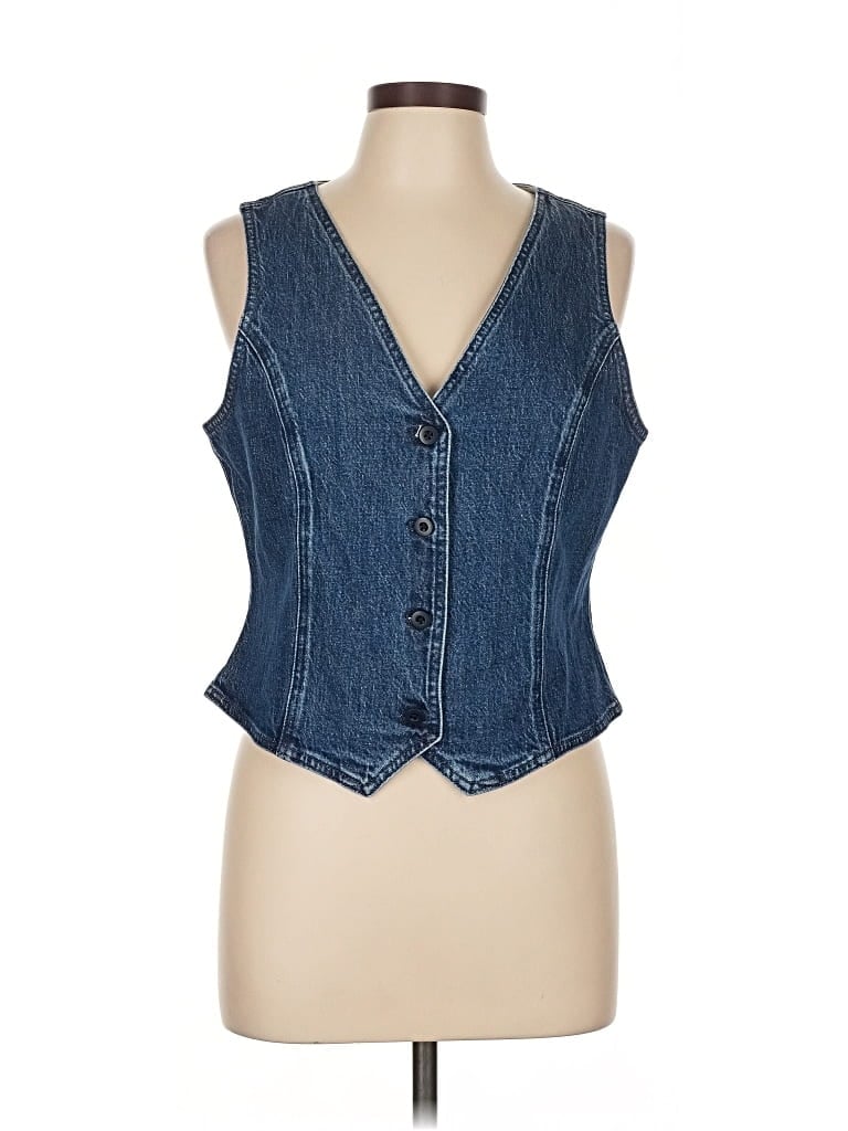 Pre-owned Madewell Denim Vest In Blue