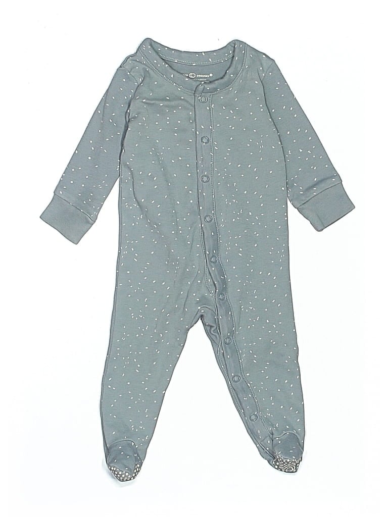 Pre-owned Colored Organics Babies' Long Sleeve Onesie In Blue