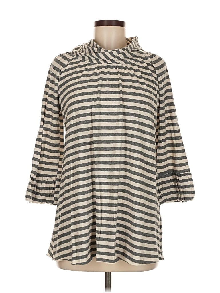 Pre-owned Velvet Short Sleeve Turtleneck In Gray