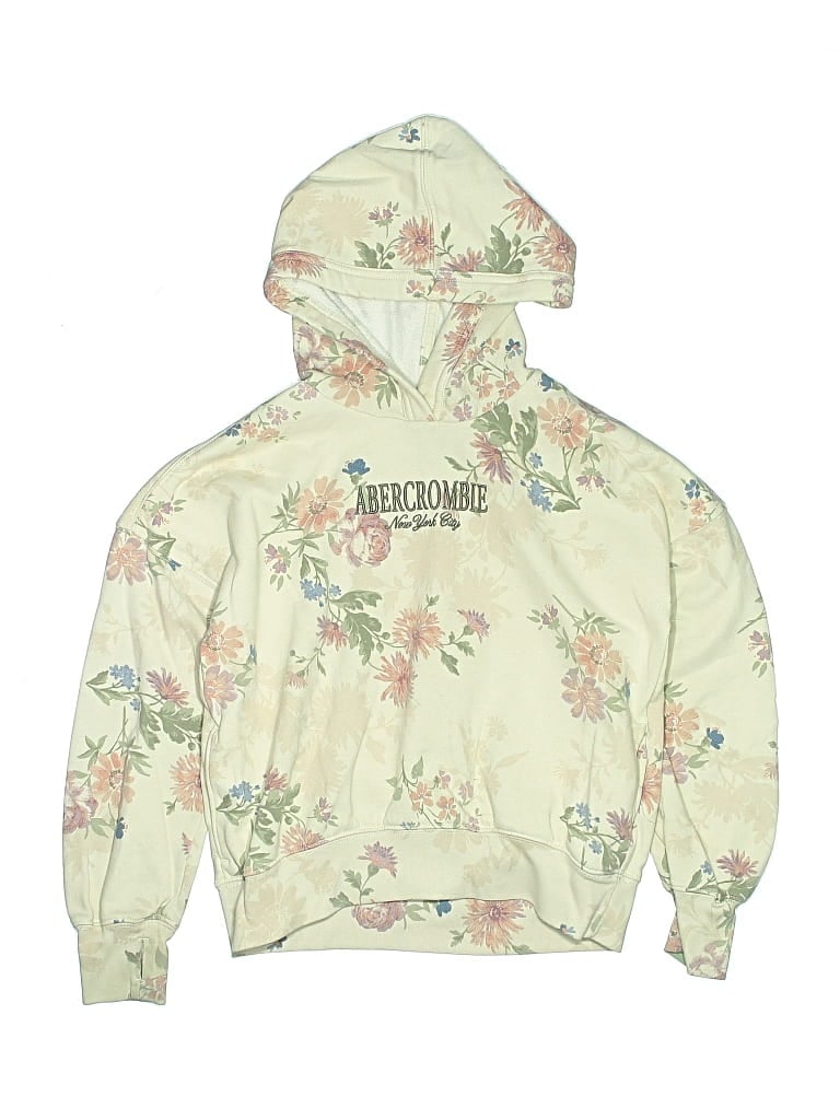 Pre-owned Abercrombie Kids' Pullover Hoodie In White