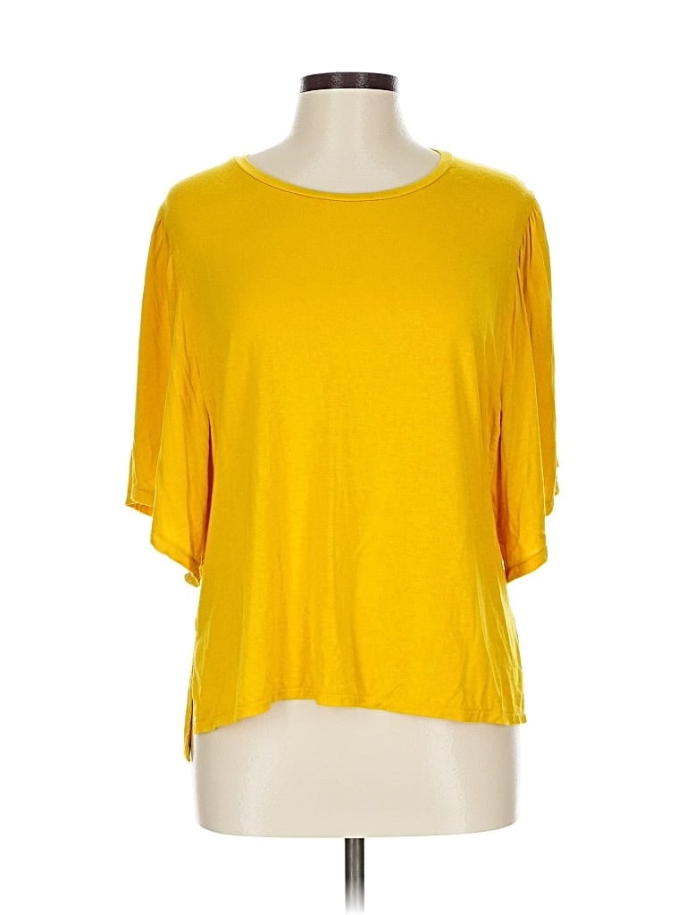 Pre-owned Point Sur Short Sleeve Top Yellow Boatneck Tops