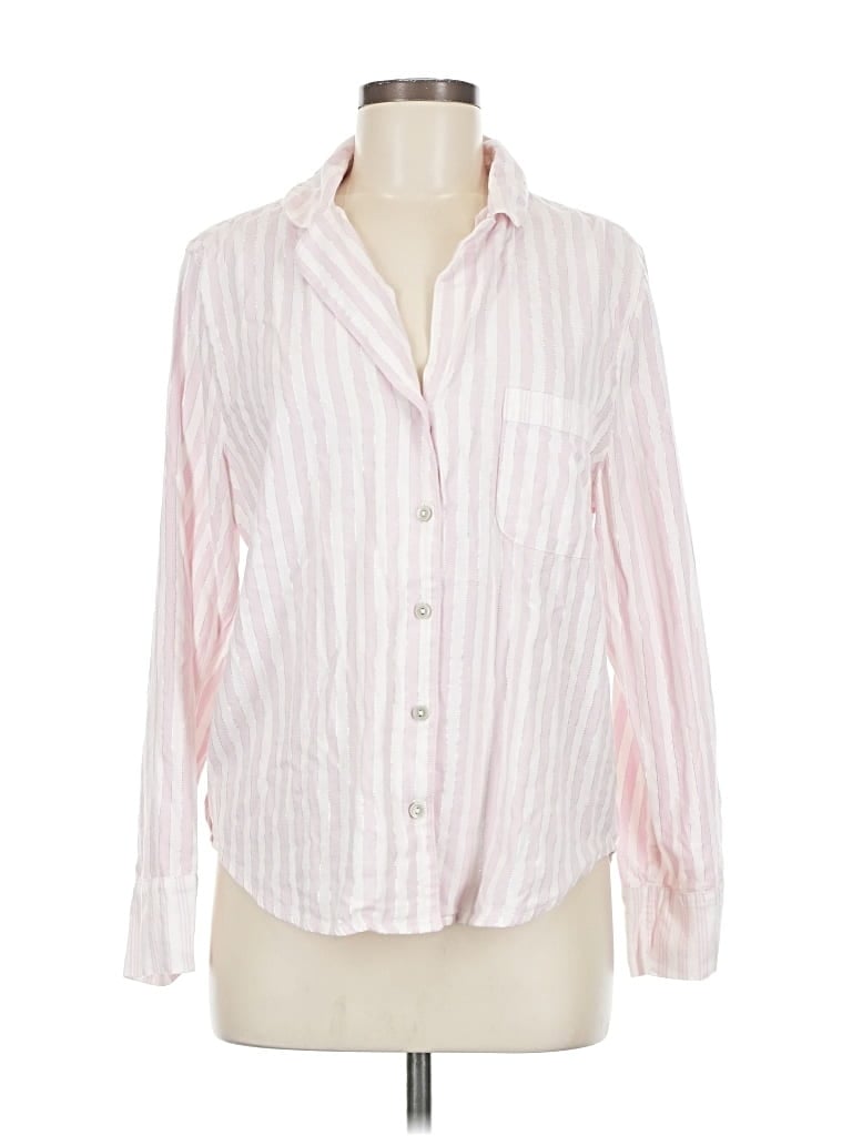 Pre-owned Victoria's Secret Long Sleeve Button Down Shirt In Pink