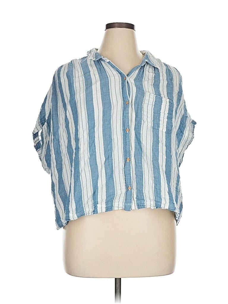OLD NAVY Pre-owned Short Sleeve Blouse In Blue