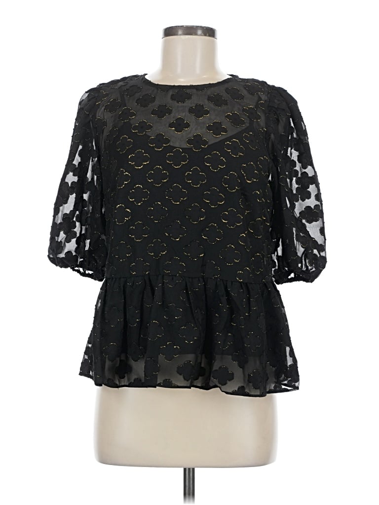 Pre-owned Nanette Lepore 3/4 Sleeve Blouse In Black