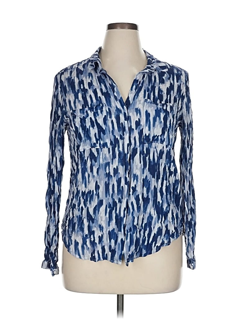 Pre-owned Cloth & Stone X Anthropologie Long Sleeve Blouse In Blue