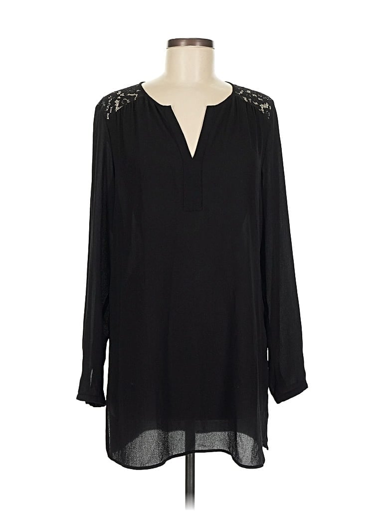 Pre-owned Daniel Rainn Long Sleeve Blouse In Black