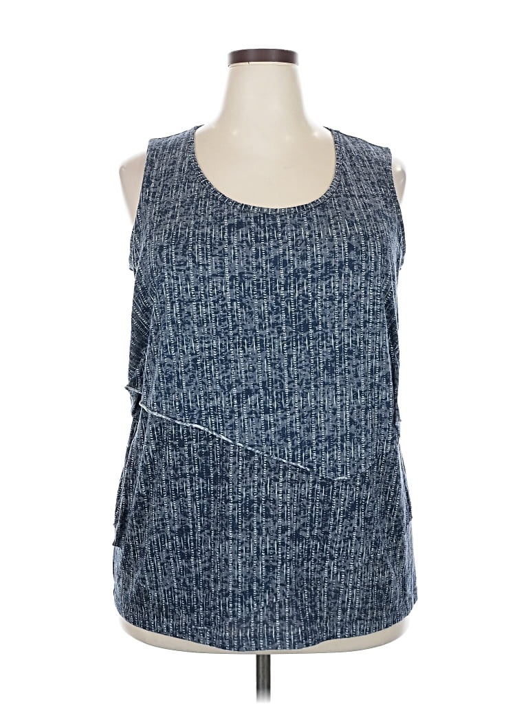 CATHERINES Pre-owned Tank Top Blue Square Neckline Tops