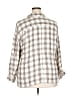 Max Studio 100% Rayon Checkered-gingham Ivory 3/4 Sleeve Button-Down Shirt Size XXL (estimated) - photo 2