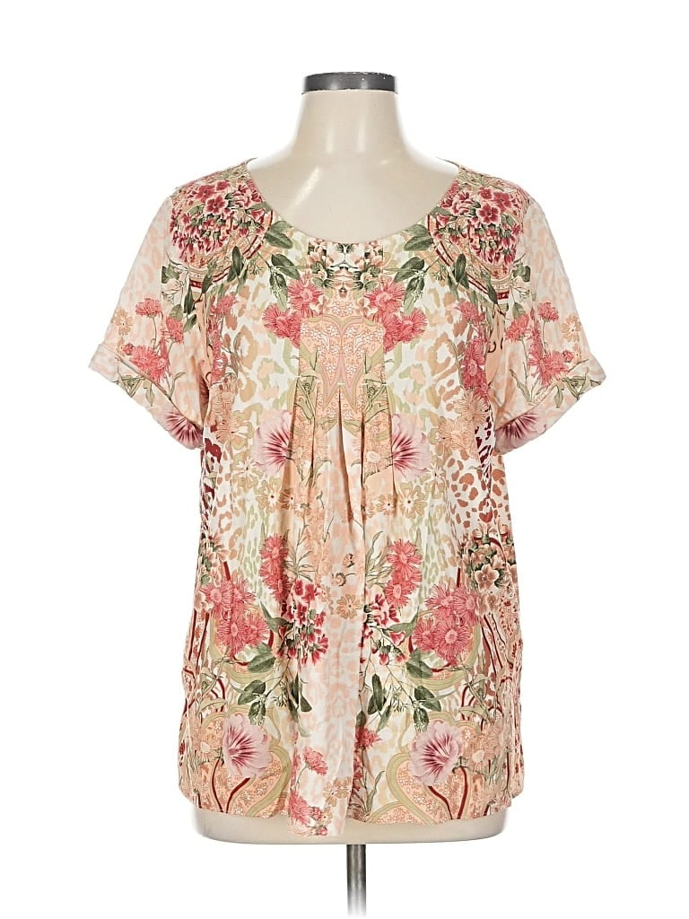 Pre-owned Soft Surroundings Short Sleeve Blouse In Pink