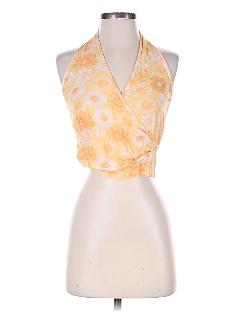 Pre-owned Rouje Paris Halter Top Yellow Halter Neckline Tops
