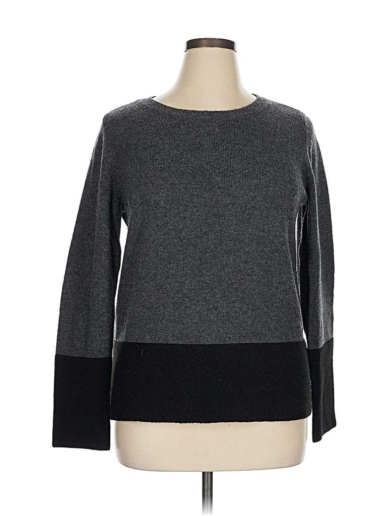 Pre-owned Ann Taylor Wool Pullover Sweater In Gray