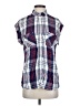 Rails 100% Rayon Plaid Blue Short Sleeve Button-Down Shirt Size XS - photo 1