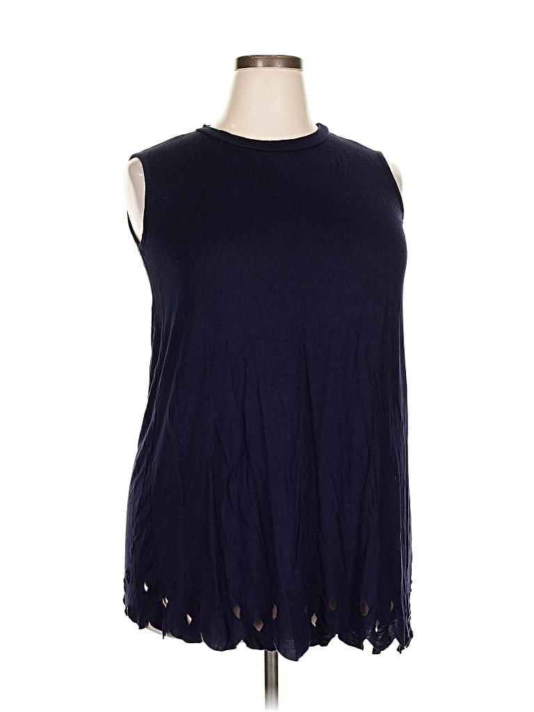 Pre-owned Acting Pro Sleeveless Blouse In Blue