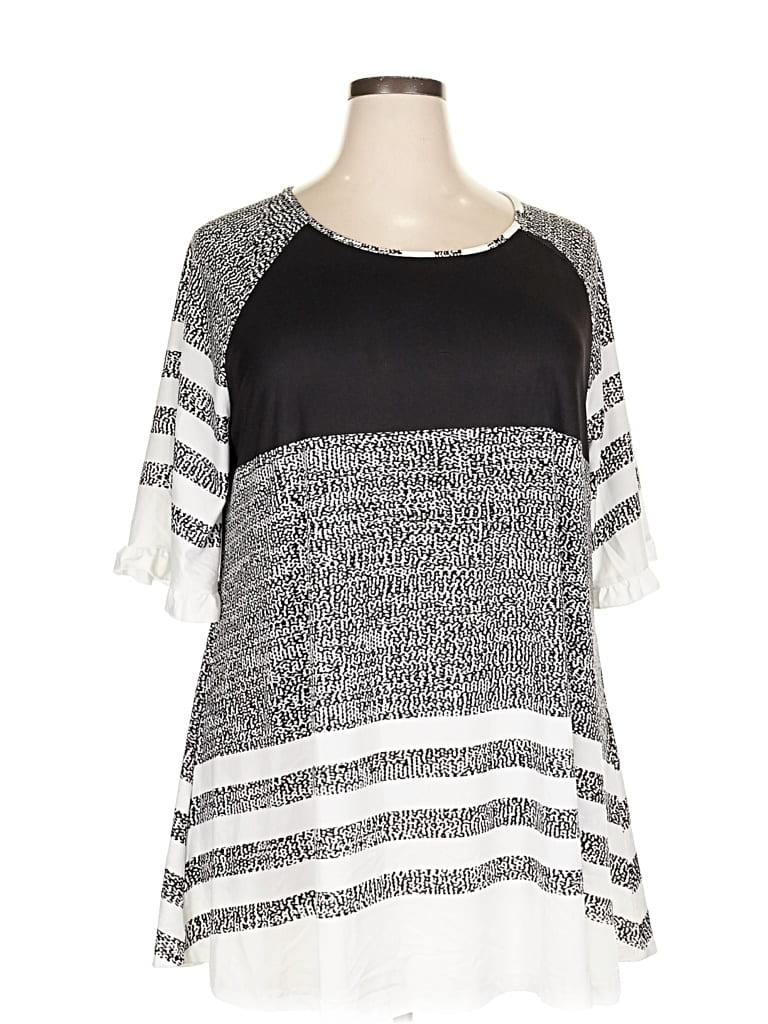 Pre-owned Lily By Firmiana 3/4 Sleeve T-shirt In Silver