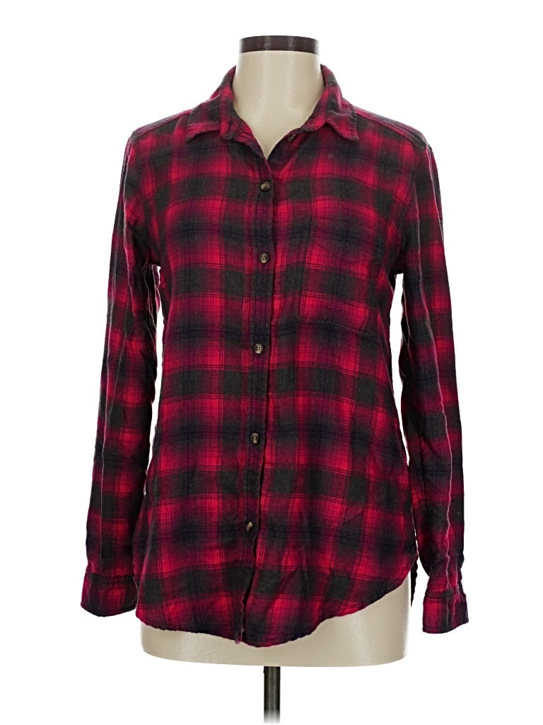 Pre-owned American Eagle Outfitters Long Sleeve Button Down Shirt In Burgundy