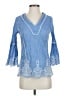 Sundance 100% Cotton Blue 3/4 Sleeve Blouse Size S - photo 1