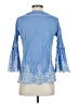 Sundance 100% Cotton Blue 3/4 Sleeve Blouse Size S - photo 2