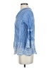 Sundance 100% Cotton Blue 3/4 Sleeve Blouse Size S - photo 5