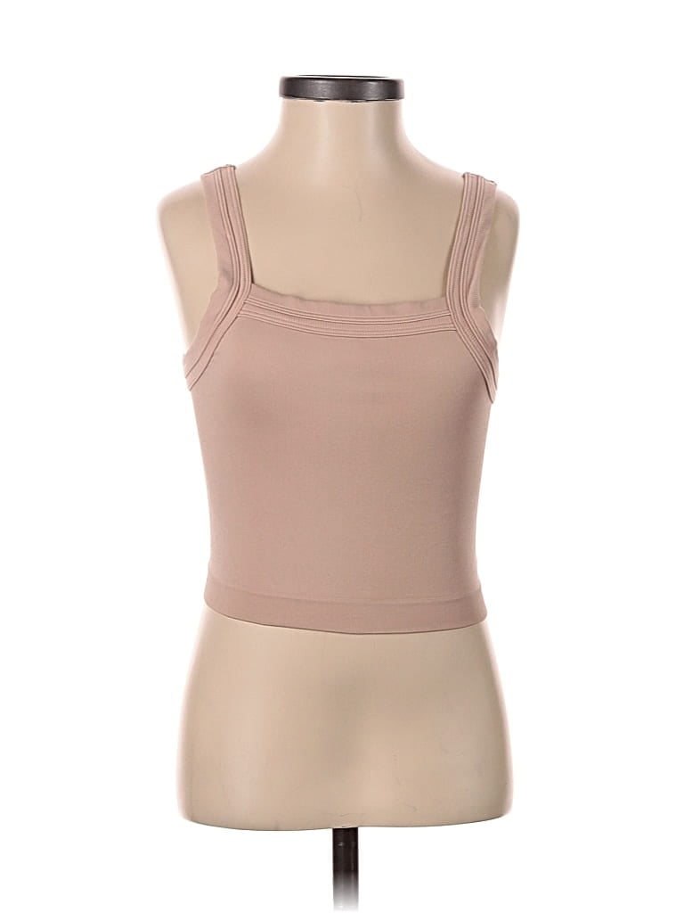 Pre-owned Out From Under Tank Top Tan Strapless Neckline Tops In Brown