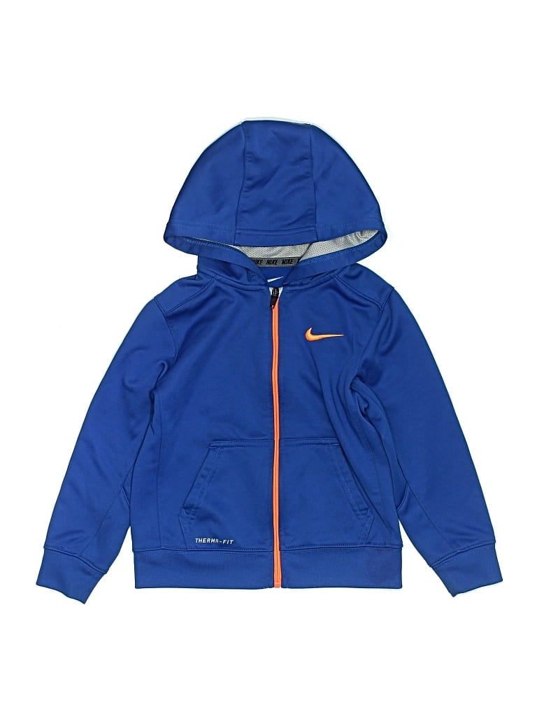 Pre-owned Nike Kids' Zip Up Hoodie In Blue