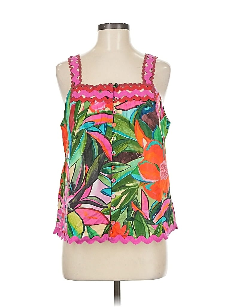 Pre-owned Farm Rio Sleeveless Blouse In Pink