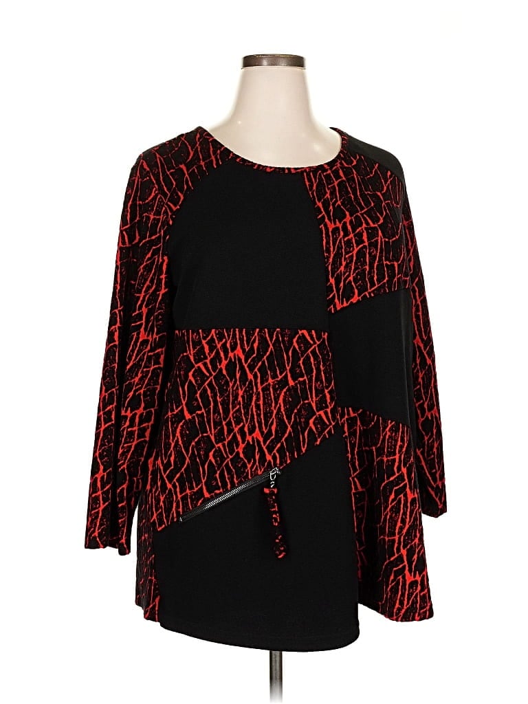 Pre-owned Ali Miles 3/4 Sleeve Blouse In Black