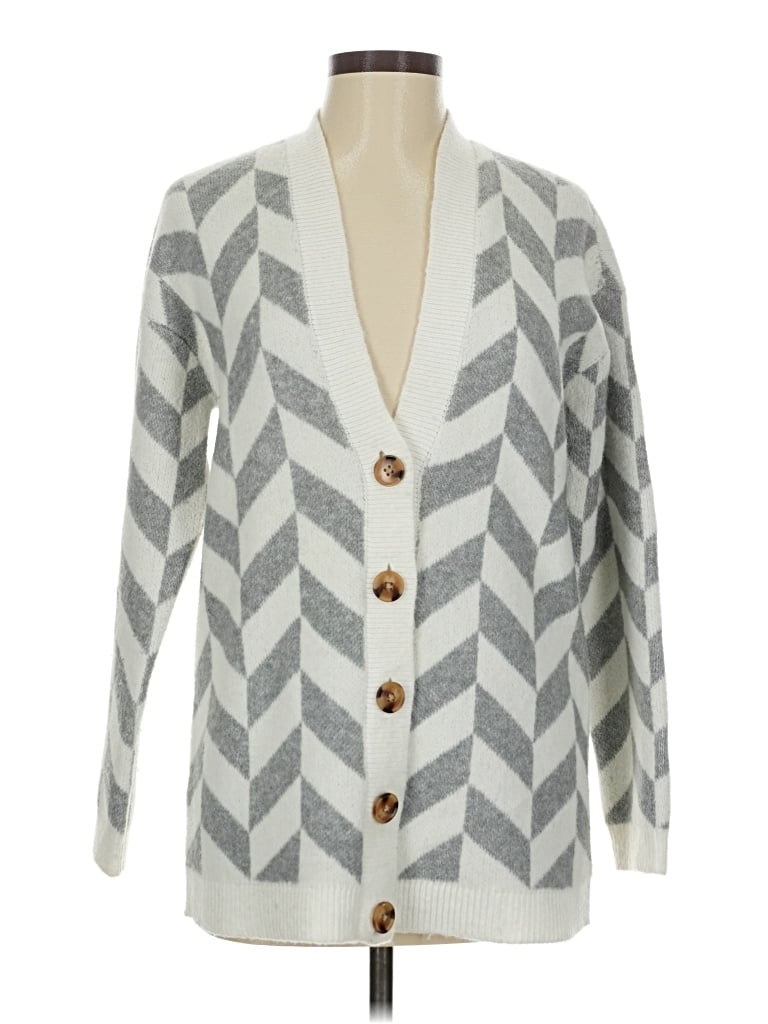 Pre-owned Ann Taylor Cardigan Sweater In Gray