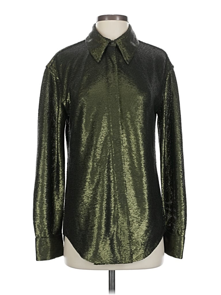 Pre-owned Allsaints Long Sleeve Blouse In Green