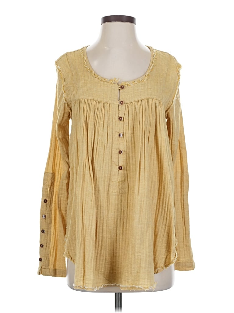Pre-owned We The Free Long Sleeve Blouse In Yellow