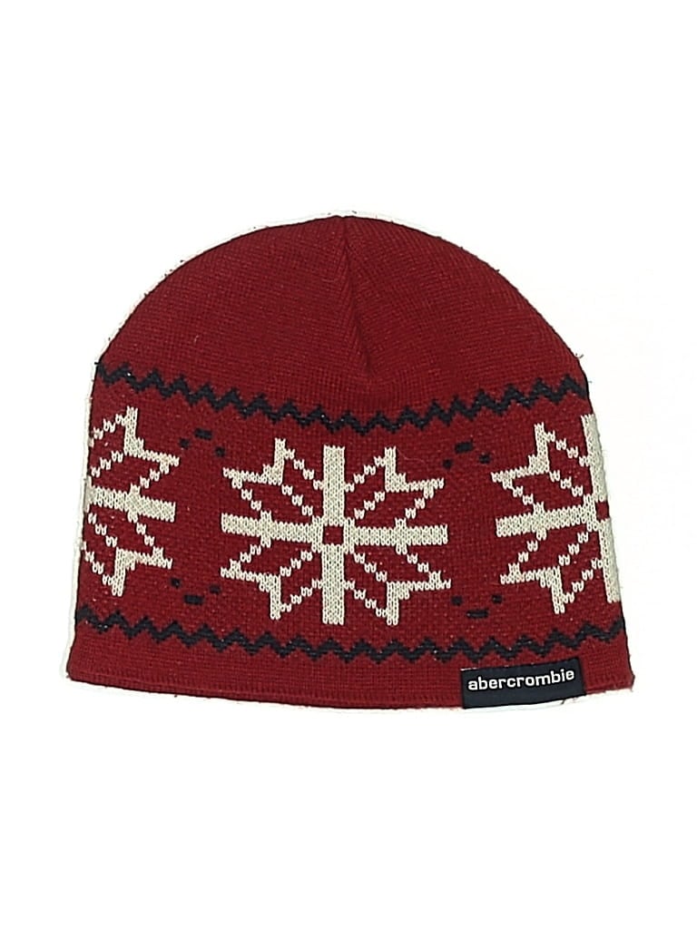 Pre-owned Abercrombie Beanie Hat In Red