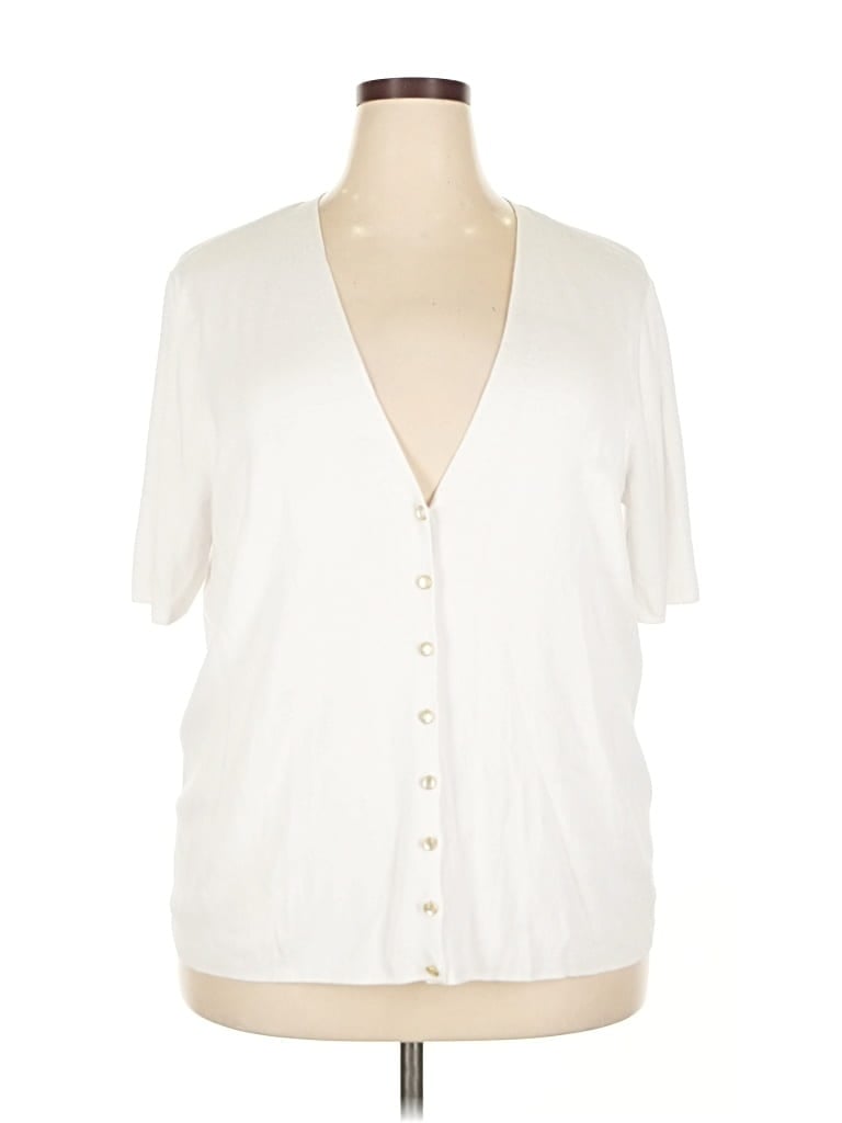 Talbots Cardigan Sweater In White