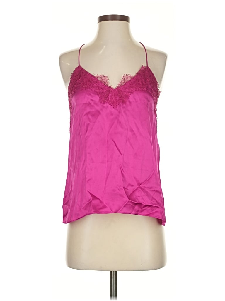 Pre-owned Cami Nyc Sleeveless Silk Top Pink Halter Neckline Tops