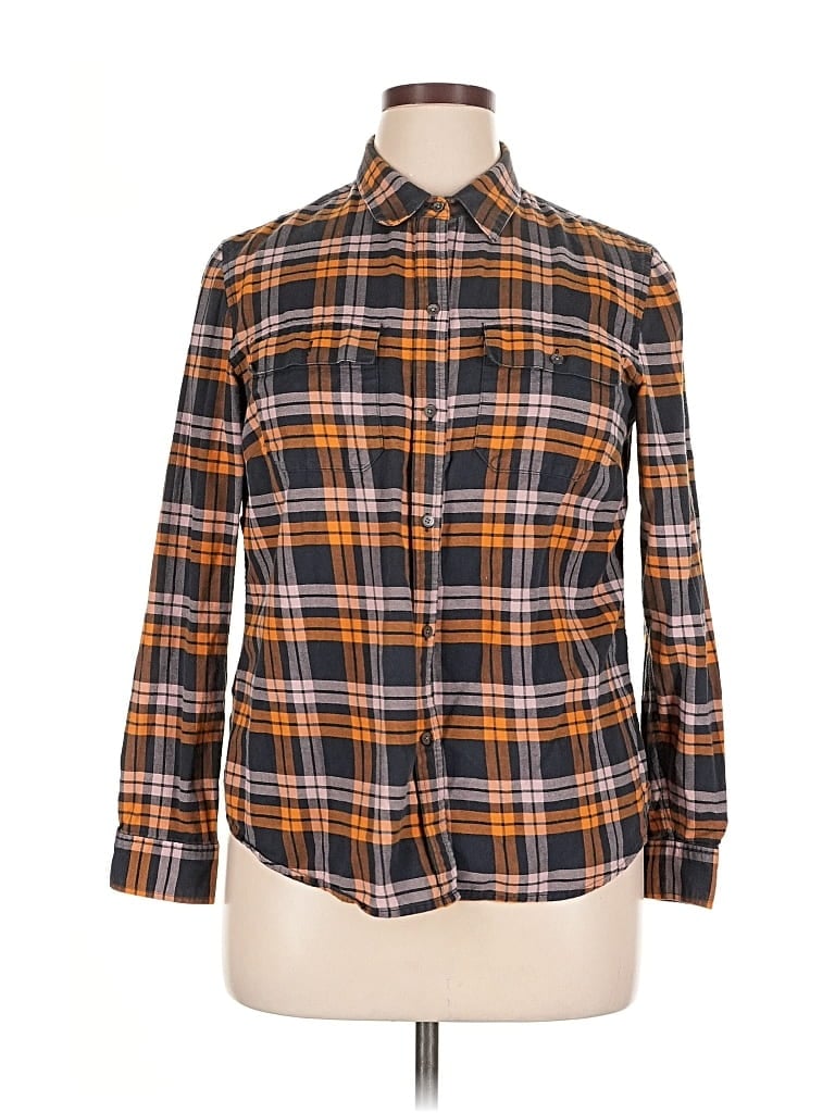 Pre-owned L.l.bean Signature Long Sleeve Button Down Shirt In Orange