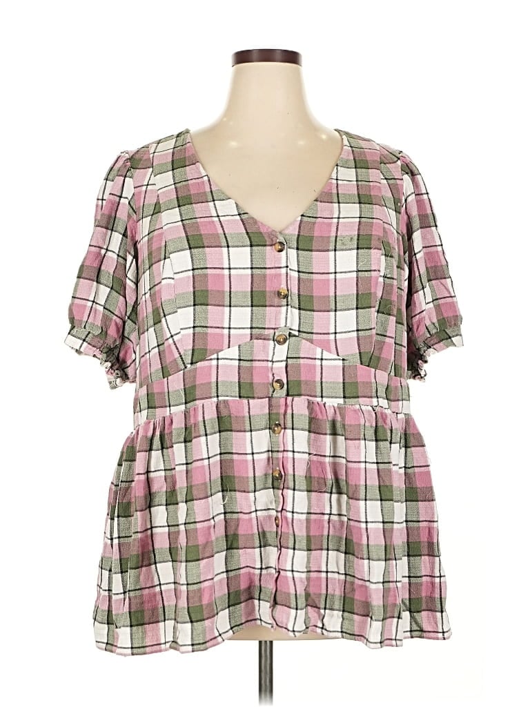 TORRID Pre-owned Short Sleeve Blouse In Pink