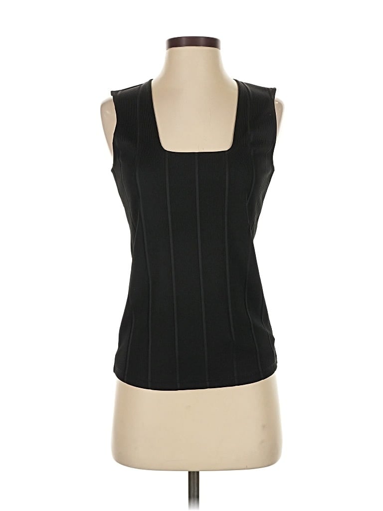 Pre-owned Theory Sleeveless Top Black Scoop Neck Tops