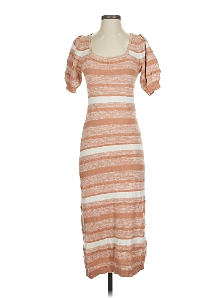Pre-owned Amour Vert Casual Dress In Brown