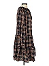Max Studio 100% Rayon Plaid Brown Casual Dress Size XS - photo 4