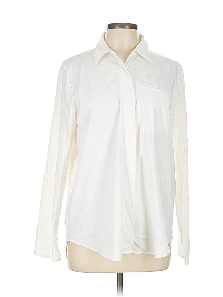 Pre-owned Bagatelle Long Sleeve Blouse In White