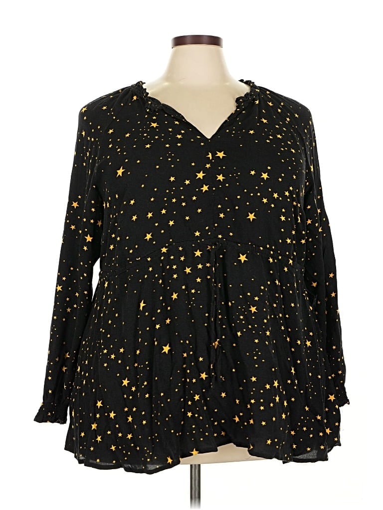 TORRID Pre-owned Long Sleeve Blouse In Black
