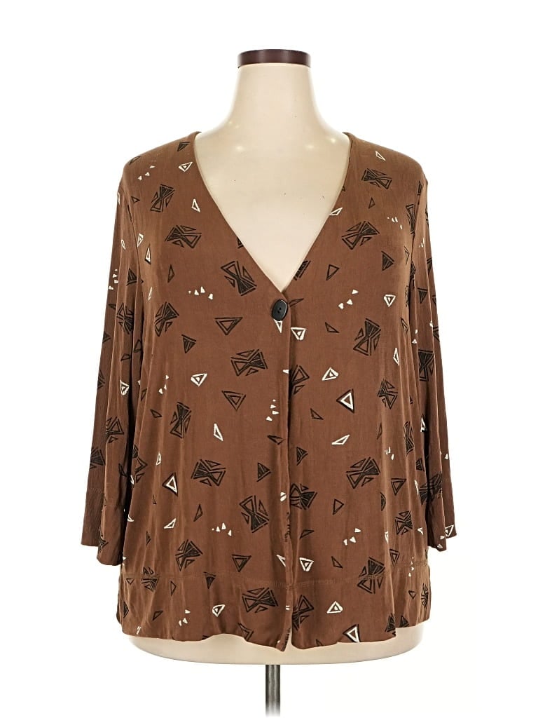 Pre-owned Ruby Rd. 3/4 Sleeve Blouse In Brown