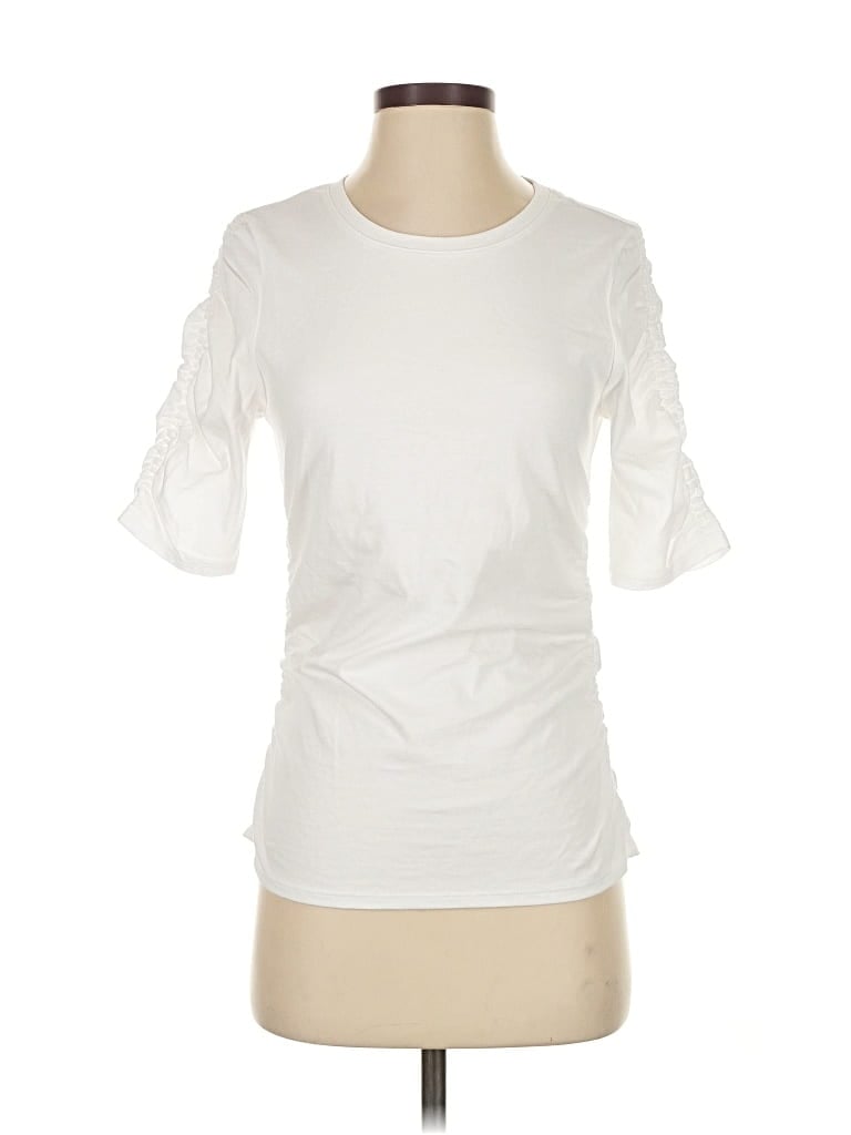 Pre-owned Rag & Bone Short Sleeve Top White Ruffles Neckline Tops