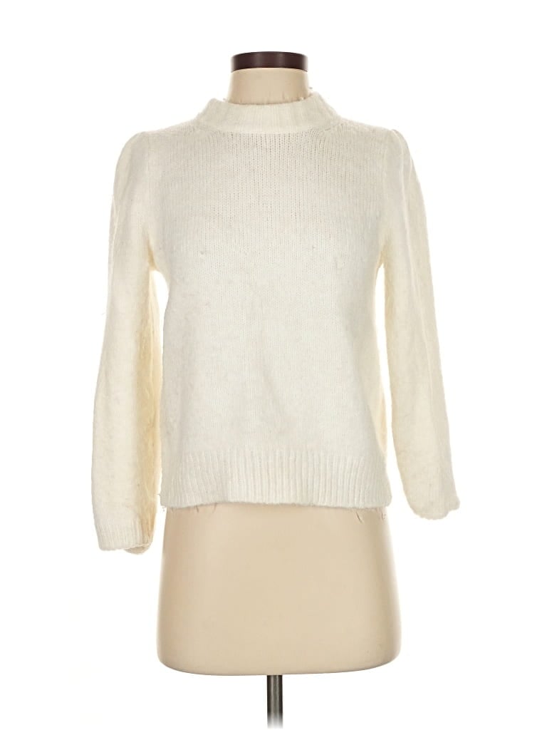 Pre-owned J.crew Factory Store Turtleneck Sweater In White