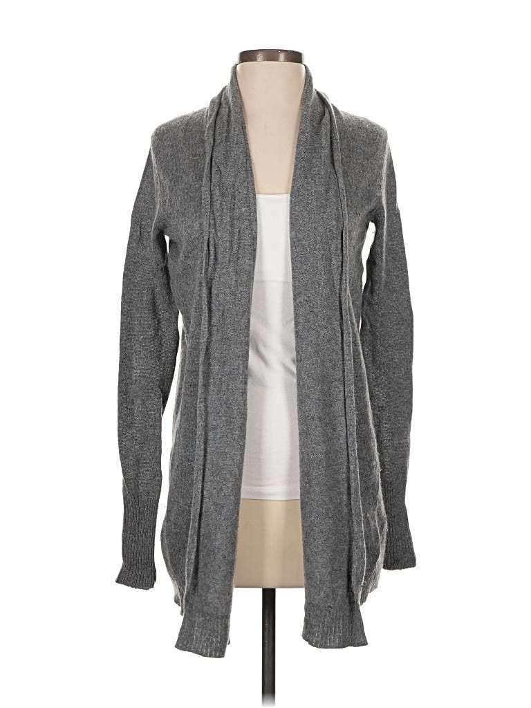 Pre-owned Tahari Cashmere Cardigan Sweater In Gray