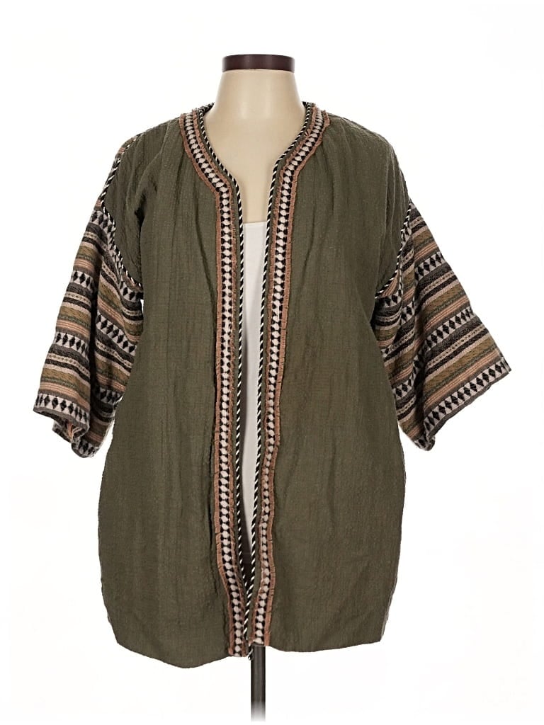 ZARA BASIC Pre-owned Cardigan Sweater In Green