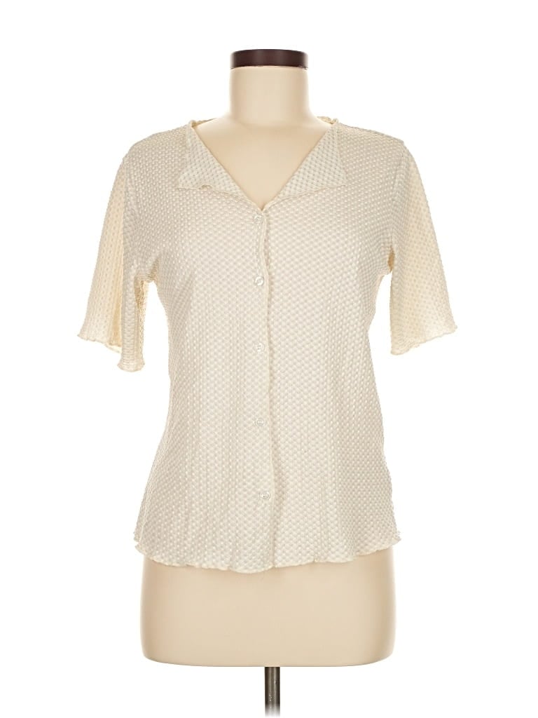 Pre-owned Dazy Short Sleeve Blouse In White