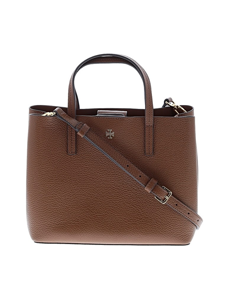 Pre-owned Tory Burch Leather Satchel In Brown
