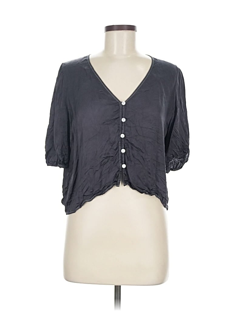 Pre-owned Wilfred Short Sleeve Blouse In Gray