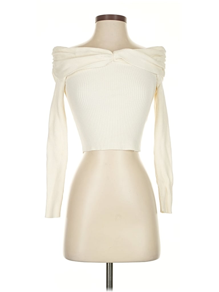 Pre-owned Abercrombie & Fitch Cardigan Sweater In White