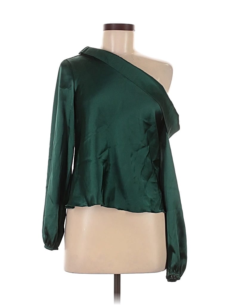 Pre-owned Express Long Sleeve Blouse In Green
