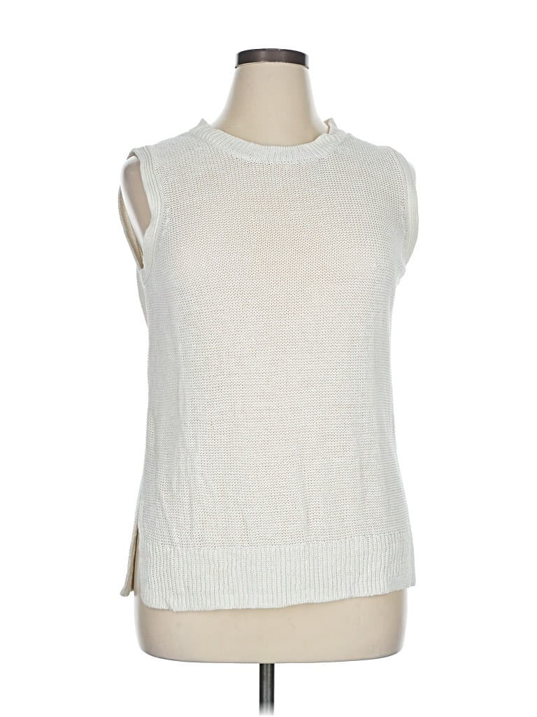 Pre-owned J.crew Factory Store Pullover Sweater In White